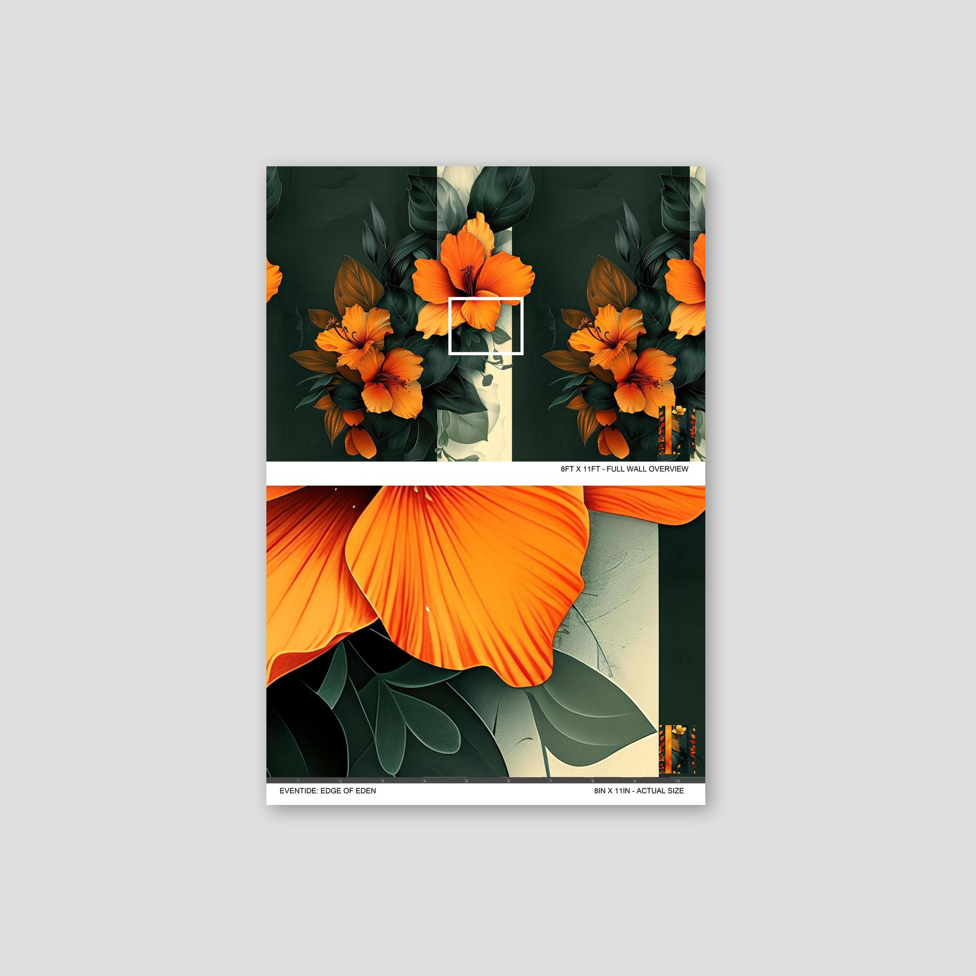 Vibrant orange hibiscus wallpaper with deep green leaves, tropical floral design.